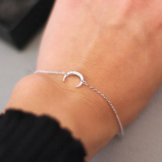 【IA1154】小さな女性用ステンレススチールゴールドムーンブレスレット ジュエリー シルバーの細いチェーンブレスレット メーカー