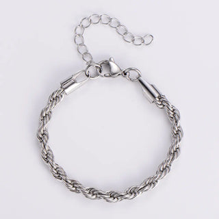 【IA3668】ファッションヒップホップ ノンターンニッシュジュエリー ゴールドメッキ ステンレススチール ツイストロープリンクチェーンブレスレット レディース用