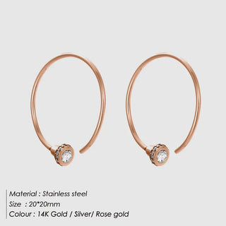 【IA1241】アレテスジュエリー ゴールドメッキ トップス ステンレススチール シンプルスタイル ビッグサークル レディースアクセサリー 大スタッドピアス