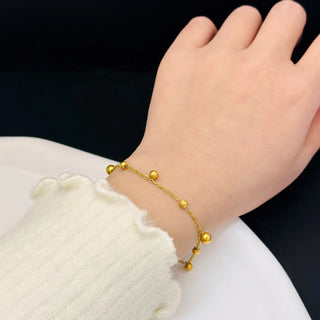 【IA1809】ゴールドメッキ タッセル ビーズネックレス ジュエリー ステンレススチール ビーズリンクチェーン ネックレス レディース用