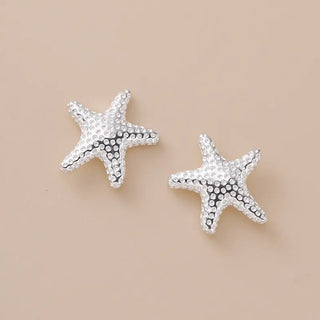 【IA2094】925 スターリングシルバー キュートなスターフィッシュピアス ファッションソリッドシルバースタイルピアス 女性用
