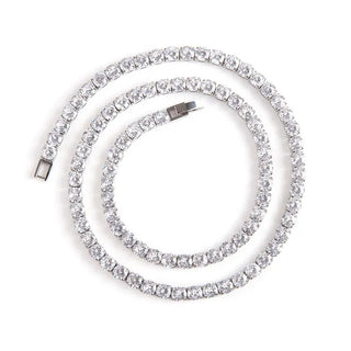 【IA3543】ヒップホップゴールドメッキステンレススチールCZネックレス アイスドアウトテニスチェーン