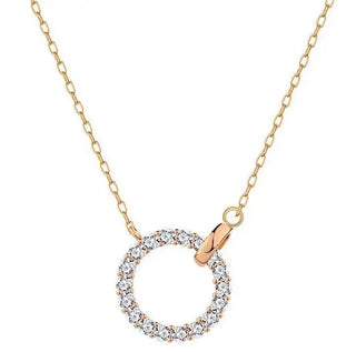 【IA1492】925 シルバーサークル インターロックペンダント ゴールドネックレス ファッションジュエリーネックレス