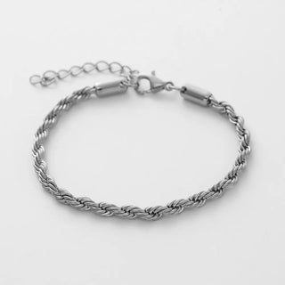 【IA3668】ファッションヒップホップ ノンターンニッシュジュエリー ゴールドメッキ ステンレススチール ツイストロープリンクチェーンブレスレット レディース用