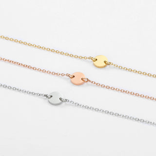 【IA1248】パーソナライズド ステンレススチール ブランクディスクペンダントブレスレット コインブレスレット ジュエリー 女性用