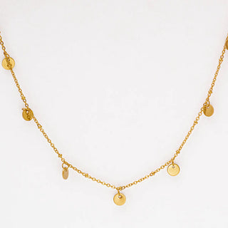 【IA1873】VSB1908 新ラウンドペンダント マルチレイヤーネックレス 18K ゴールドメッキ ステンレススチール 錆びないネックレス