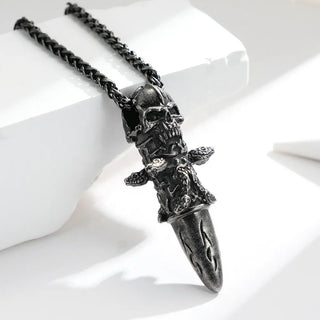 【IA2817】スカル ゴーストヘッド ペンダント レトロ メンズ ネックレス ステンレススチール ヒップホップ クリエイティブジュエリー