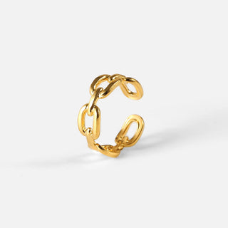 【IA1847】C301 ファッションジュエリー 18K ゴールドメッキ ステンレススチール チェーンリンク 調整可能フィンガーリング