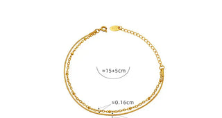 【IA1854】VSD295  高級18K ゴールドメッキ ステンレススチール インスロープチェーン ラウンドスネークチェーン ダブルレイヤーブレスレット