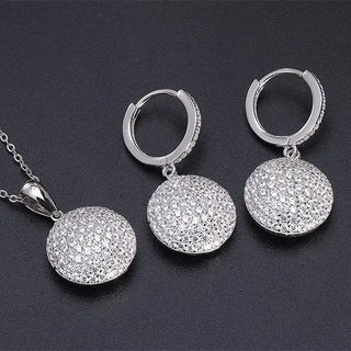 【IA2425】ラグジュアリーフープピアス ウェディングジュエリー ブラジリアンホワイトゴールドメッキ 18K リアル925 スターリングシルバー 女性用