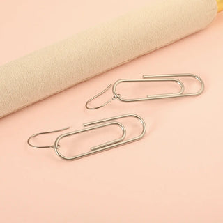 【IA0545】Ason トレンディ ジオメトリック ステンレススチール ペーパクリップピアス ジュエリー ファッションチャーム ペーパクリップドロップピアス ユニセックス用