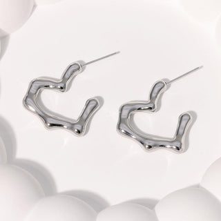 【IA4624】フレンチステンレススチール18Kゴールドプレート高品質ヒップホップパーソナライズドハートイヤリングファッションレディースギフトジュエリー