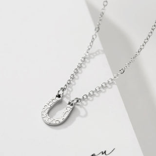 【IA1226】スタイリッシュ 316L ステンレススチールジュエリー ヨーロピアンシンプルデザイン ゴールド女性用ジュエリームーンクレセントU字型ネックレス