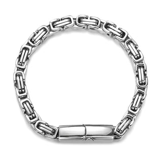 【IA2898】ヴィンテージ5mm 6mm ステンレススチール チャンキーキューバンリンクチェーンブレスレット 防水タイタニウムスチール ビザンティンブレスレット メンズジュエリー用
