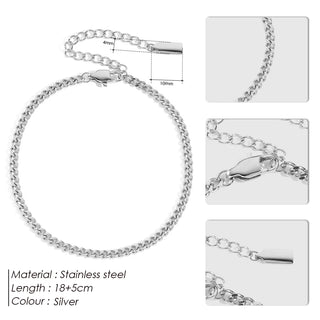 【IA1037】トレンディ 華奢なゴールドアンクレット 14Kゴールドメッキ ステンレススチール キューバンチェーンアンクレット 足元用 ファインジュエリー アンクレット 女性用