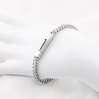【IA2768】4mmチェーンブレスレット、パーソナライズドクラスプ、男女兼用、ステンレススチールリンクチェーンブレスレット