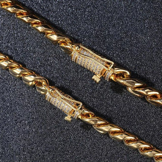 【IA3074】ファッション8mmハイポリッシュスチールブレスレット シルバーブレスレット ヒップホップジルコンクラスプ メンズ用ブレスレット ステンレススチール