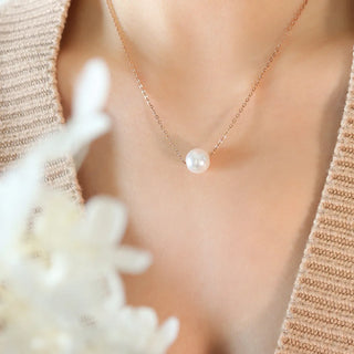 【IA0229】18Kゴールドメッキ クロスOリンクケーブルチェーンネックレス ステンレススチール浮きパールチョーカーネックレス