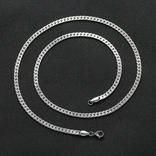 【IA3452】4mm ステンレススチール キューバンリンクチェーンネックレス 男性用 パーティーギフト