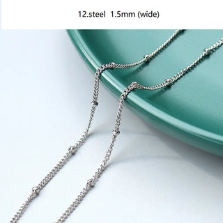 【IA0225】ビーズ ステンレススチールキューバチェーンネックレス 18Kゴールドメッキ クロスOリンクケーブルチェーンネックレス 男女兼用
