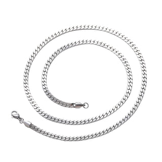 【IA3452】4mm ステンレススチール キューバンリンクチェーンネックレス 男性用 パーティーギフト