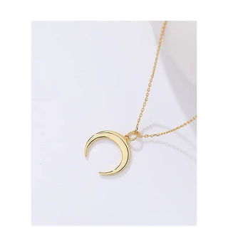【IA0833】ファッションゴールドメッキジュエリーネックレス 925 スターリングシルバー ムーンペンダントチャームネックレス