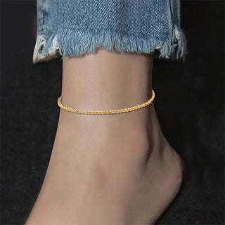 【IA1044】ドロップシッピング 14K ゴールドメッキ ステンレススチール チェーンアンクレットチェーン 足元用 ファインジュエリー アンクレット 女の子用