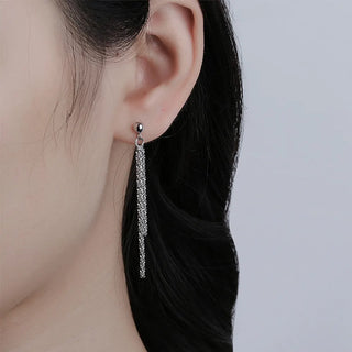【IA1106】ファッションジュエリー ステンレス チタン スチール 14K ゴールドメッキ スレッダーピアス ロングチェーンスタッドピアス