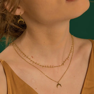【IA1873】VSB1908 新ラウンドペンダント マルチレイヤーネックレス 18K ゴールドメッキ ステンレススチール 錆びないネックレス