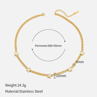 【IA4071】ヒップホップゴールドフィルドマルチスターバタフライネックレス316Lステンレススチールシェルバタフライスターネックレスレディース用