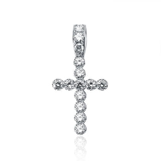 【IA3587】ヒップホップ クルシフィックス クリスチャンジュエリー ゴールドメッキ ステンレススチール ビッグ アイスアウト CZジルコン クロスチャームペンダント