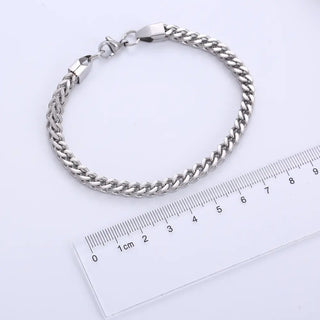【IA3665】新しいファッションヒップホップユニセックスジュエリー 防水 ノーフェード PVDメッキ 5mm ステンレススチール メンズチェーンブレスレット