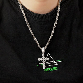 【IA3587】ヒップホップ クルシフィックス クリスチャンジュエリー ゴールドメッキ ステンレススチール ビッグ アイスアウト CZジルコン クロスチャームペンダント