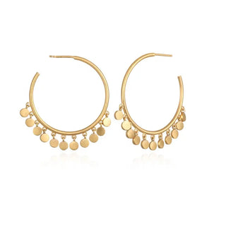 【IA2526】ラグジュアリー マルチコイン ダングル C スタイルフープピアス シンプル 18K ゴールドメッキ ブラス変色しないブラジルジュエリー 女性用アクセサリー