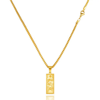 【IA3599】ファッションストリートスタイル ステンレススチールジュエリー ドルペンダント 18Kゴールド ワンミリオンUSドル ビルペンダント ボックスチェーンネックレス