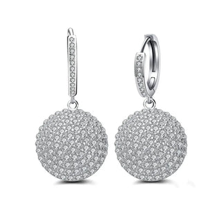 【IA2425】ラグジュアリーフープピアス ウェディングジュエリー ブラジリアンホワイトゴールドメッキ 18K リアル925 スターリングシルバー 女性用