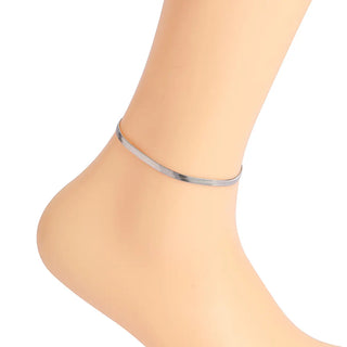 【IA3497】A010 4mmステンレススチールブレードチェーンアンクレット 2.5インチ延長チェーン付き 女性用ジュエリー