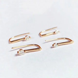 【IA2971】高品質 シンプル S925シルバー CZピアス ゴールドメッキ ブリングブリング  女性用ピアス 女の子用