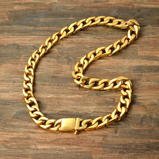 【IA2892】10k 14k 18k ピュアゴールド マイアミキューバンリンク ステンレススチール ヒップホップネックレス 18K ゴールドメッキネックレスチェーン ジュエリー