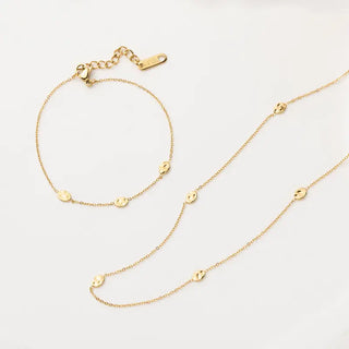 【IA1874】VSB1904 新コンケーブコンベックスサーキュラーネックレス 18K ゴールドメッキ ステンレススチール 錆びないネックレス