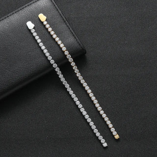 【IA3435】5mm ステンレススチール テニスブレスレット ヒップホップジュエリー アイスドアウトブレスレット