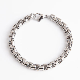 【IA3615】メンズ ミニマル ステンレススチール ラウンドゴールド ボックスチェーンブレスレット ジュエリー