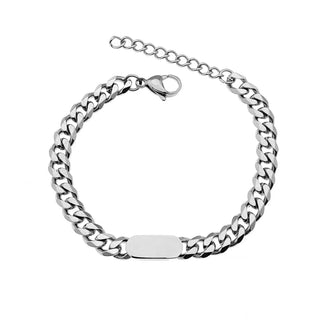 【IA3686】ヒップホップジュエリー ビスーテリア アセロ イノクシダブレン ステンレススチール ゴールド ブランクバー カデナキューバナ キューバンリンクブレスレット