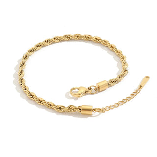 【IA1040】ジュエリー クラシック 女性用 ステンレススチール 14K ゴールドメッキ ボホビーチロープ アンクレットブレスレット 女性用