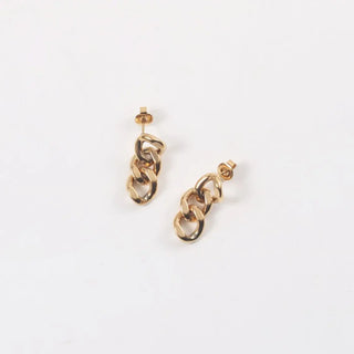 【IA1108】ピアス バルク ステンレススチール 女性用 18Kゴールドメッキ 厚いキューバンリンクチェーンピアス 低アレルギージュエリー