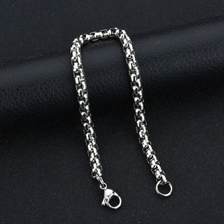 【IA3690】ターンニッシュフリー シンプル ヒップホップ ファッションジュエリー レディース ステンレススチール ボックスチェーンブレスレット