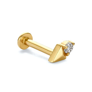 【IA1692】ファッションジュエリー デイリーウェア レディース 925 スターリングシルバー 18K ゴールドメッキ CZ スパイク ピアシングピアス
