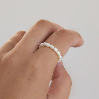 【IA1053】な 低 ステンレススチール 模造パールリング ジュエリー 女性用