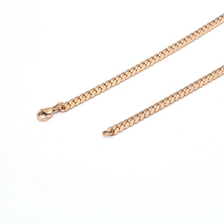 【IA3564】ステンレススチールファッションジュエリー 18Kゴールドメッキ フラットスネークリンクチェーン クラビクルネックレス 女性・男性用