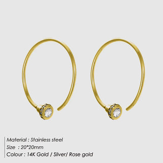 【IA1241】アレテスジュエリー ゴールドメッキ トップス ステンレススチール シンプルスタイル ビッグサークル レディースアクセサリー 大スタッドピアス